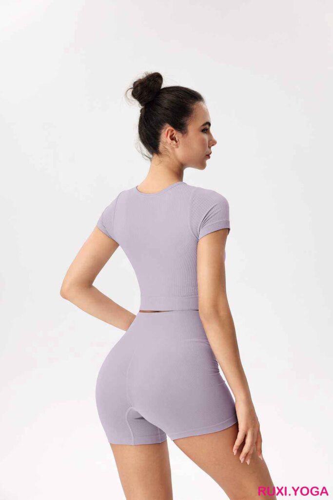 羅紋黑色騎行短褲 hk3072